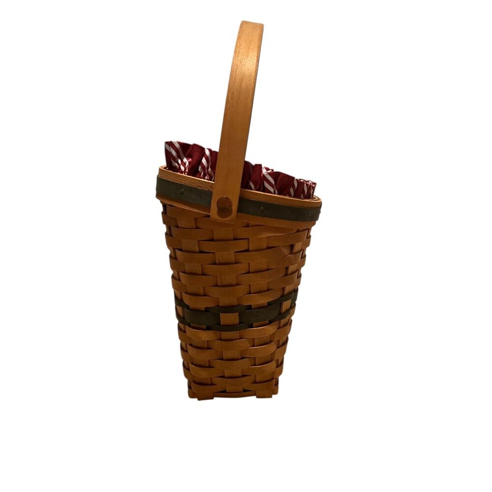 Longaberger Christmas Collection 1998 Glad Tidings Basket With Handle & Liner - Picture 5 of 8